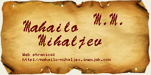 Mahailo Mihaljev vizit kartica